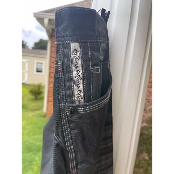 Parish Straight Jeans Men's Size 36 Gray Denim 100% Cotton High Rise 5-Pockets - Picture 9 of 15